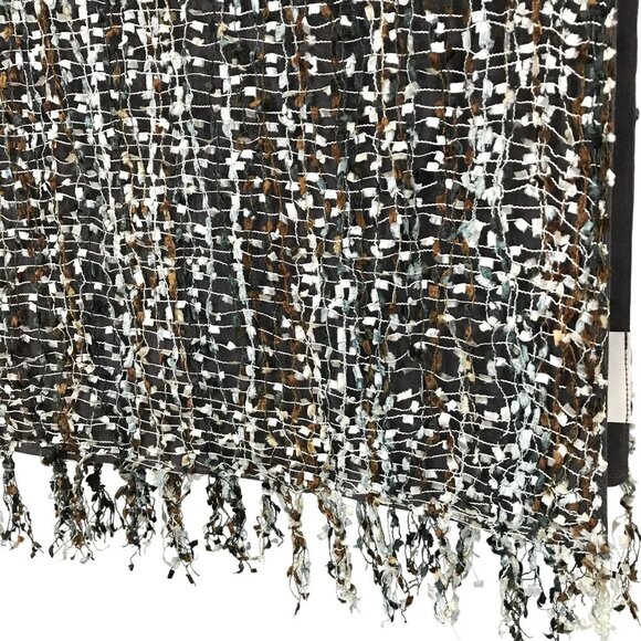 Pier 1 Imports Berkeley Table Runner 14"x72" Woven Textured Cotton Nylon Fringe - Picture 2 of 6